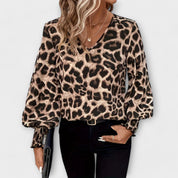 Blusa Estilosa con Estampado de Leopardo