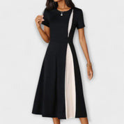 Hanne – Vestido midi en blanco y negro