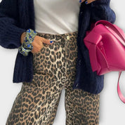 Chandra – Jeans vintage con estampado de leopardo