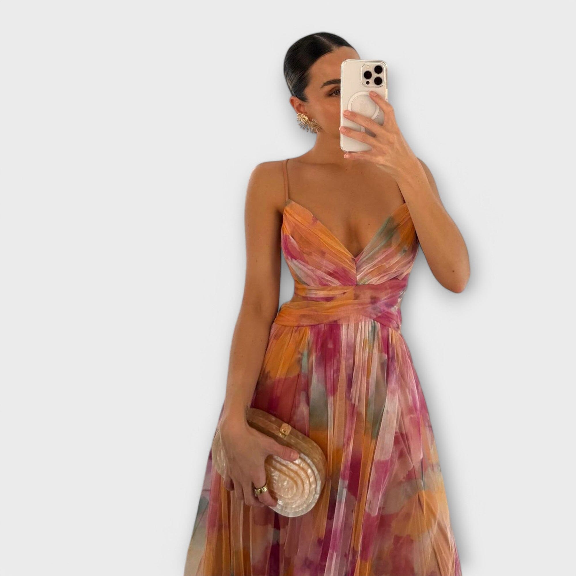 Annai – Vestido largo de malla: elegante y que realza la figura