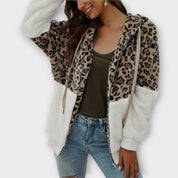 Lea – Sudadera con Capucha de Forro Polar y Diseño de Leopardo