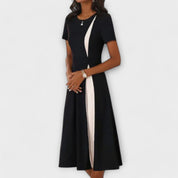Hanne – Vestido midi en blanco y negro