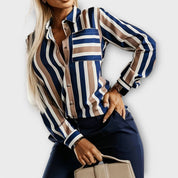 Emily - Blusa Casual de Rayas Tranquila