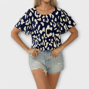 Evelyn - Blusa Casual con Escote Redondo