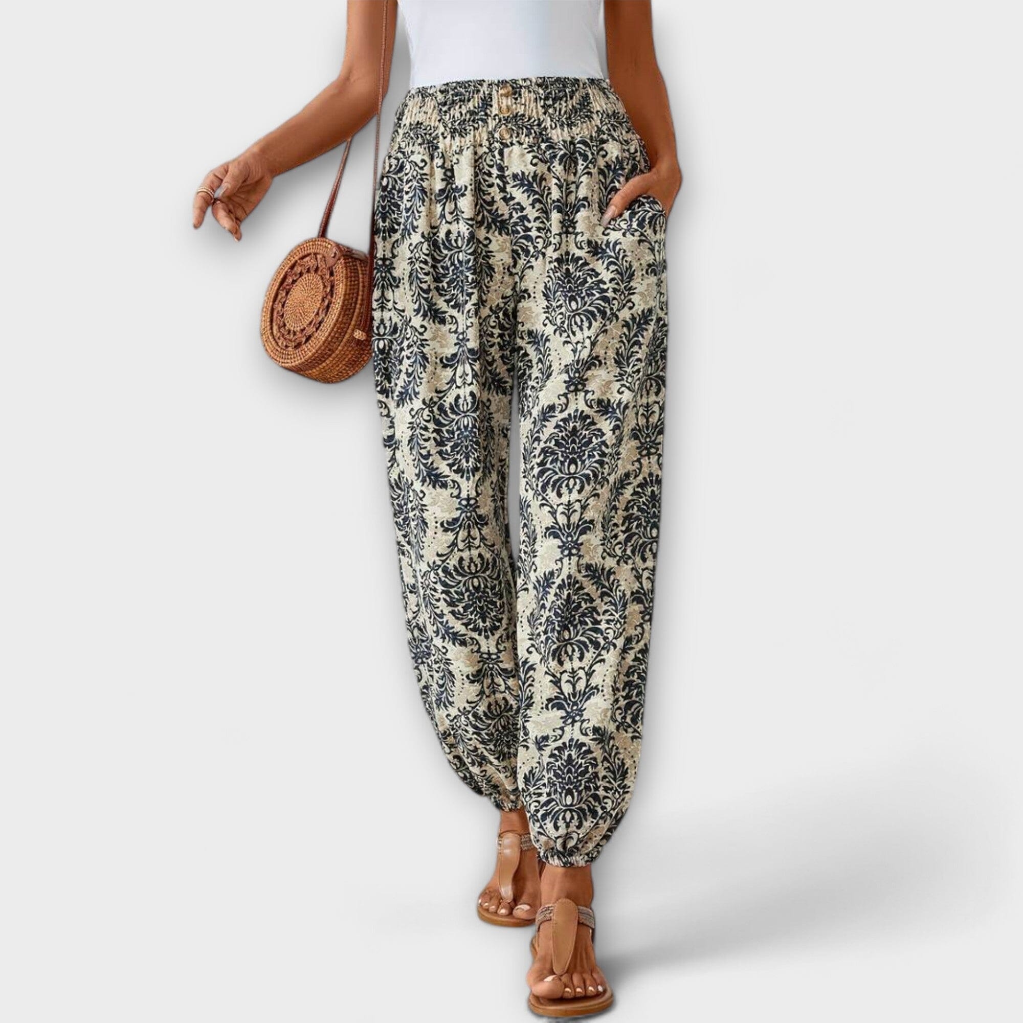 Scarlett – Pantalón con gráfico étnico
