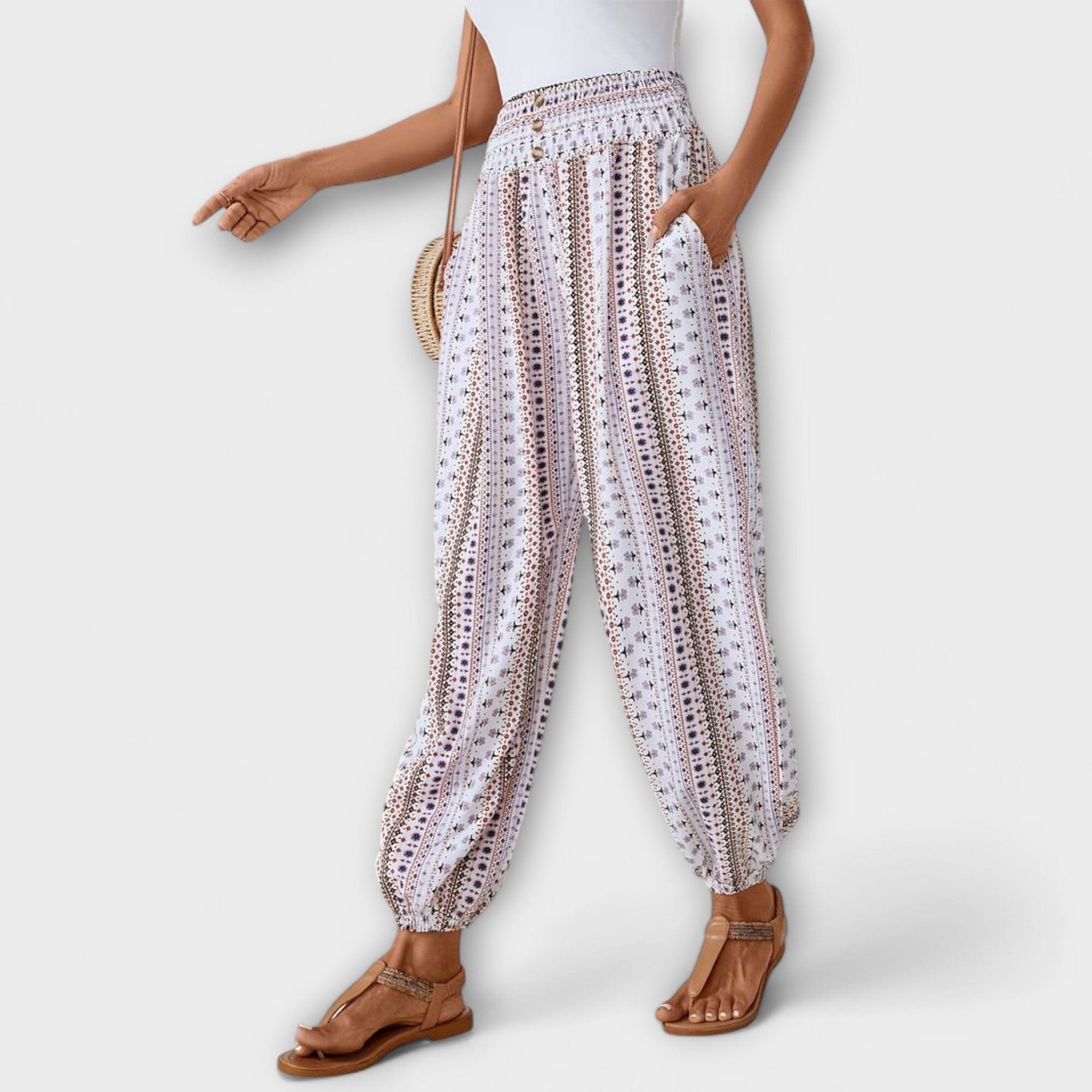 Scarlett – Pantalón con gráfico étnico