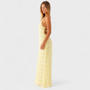ADELINE - VESTIDO LARGO CON CUELLO HALTER