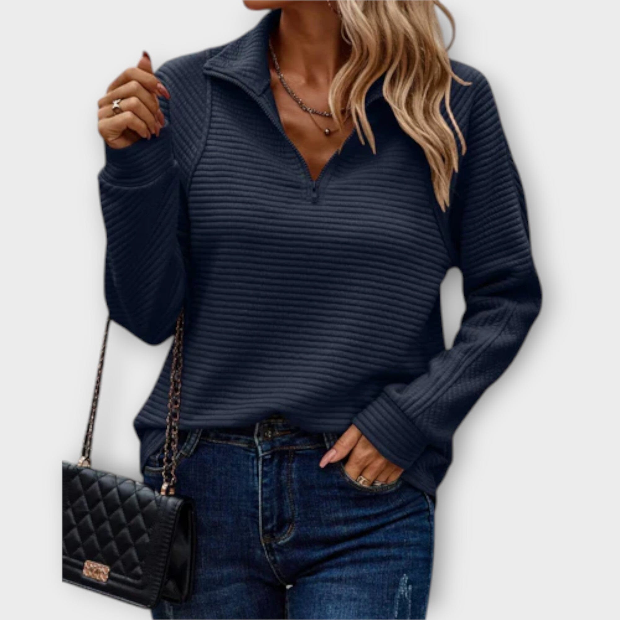 Vilja - Pullover con Media Cremallera