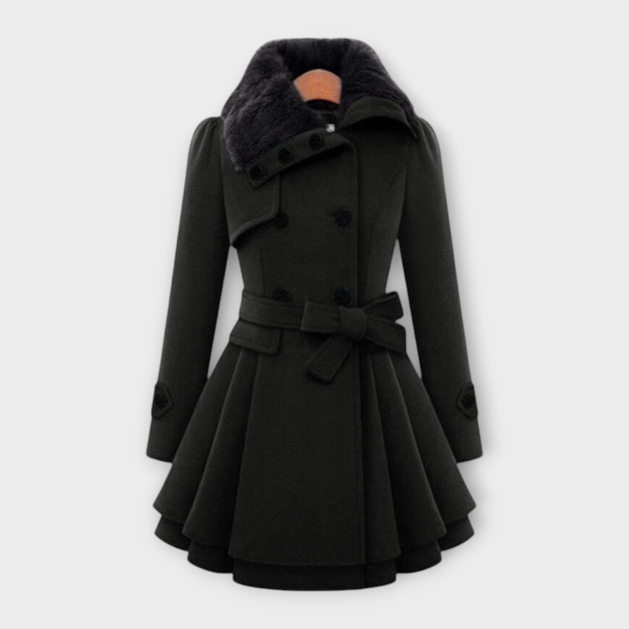 Emma - Abrigo Elegante con Cuello de Piel Sintética