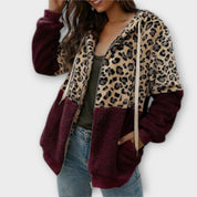 Lea – Sudadera con Capucha de Forro Polar y Diseño de Leopardo