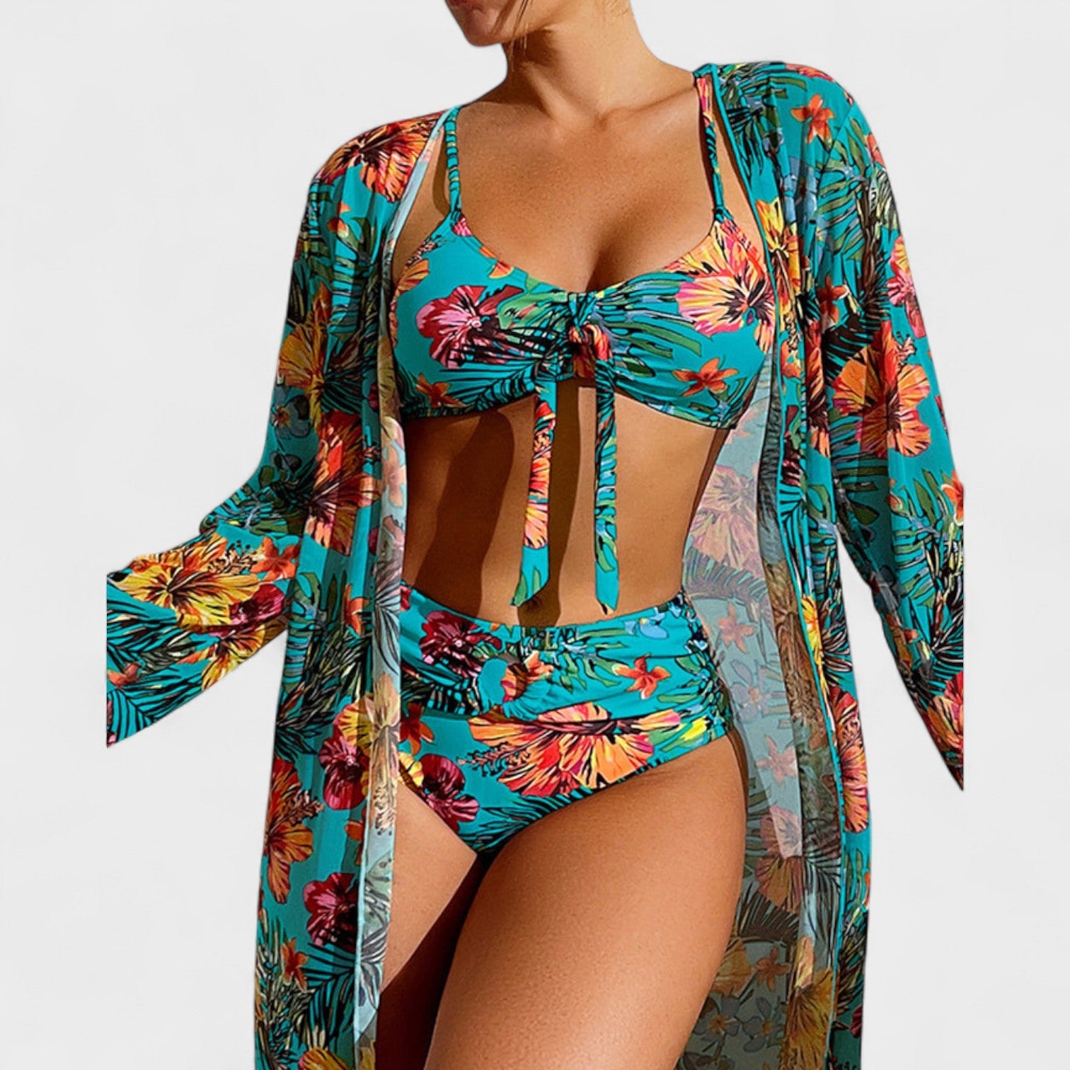 Glenda – Conjunto Floral de Bikini y Top