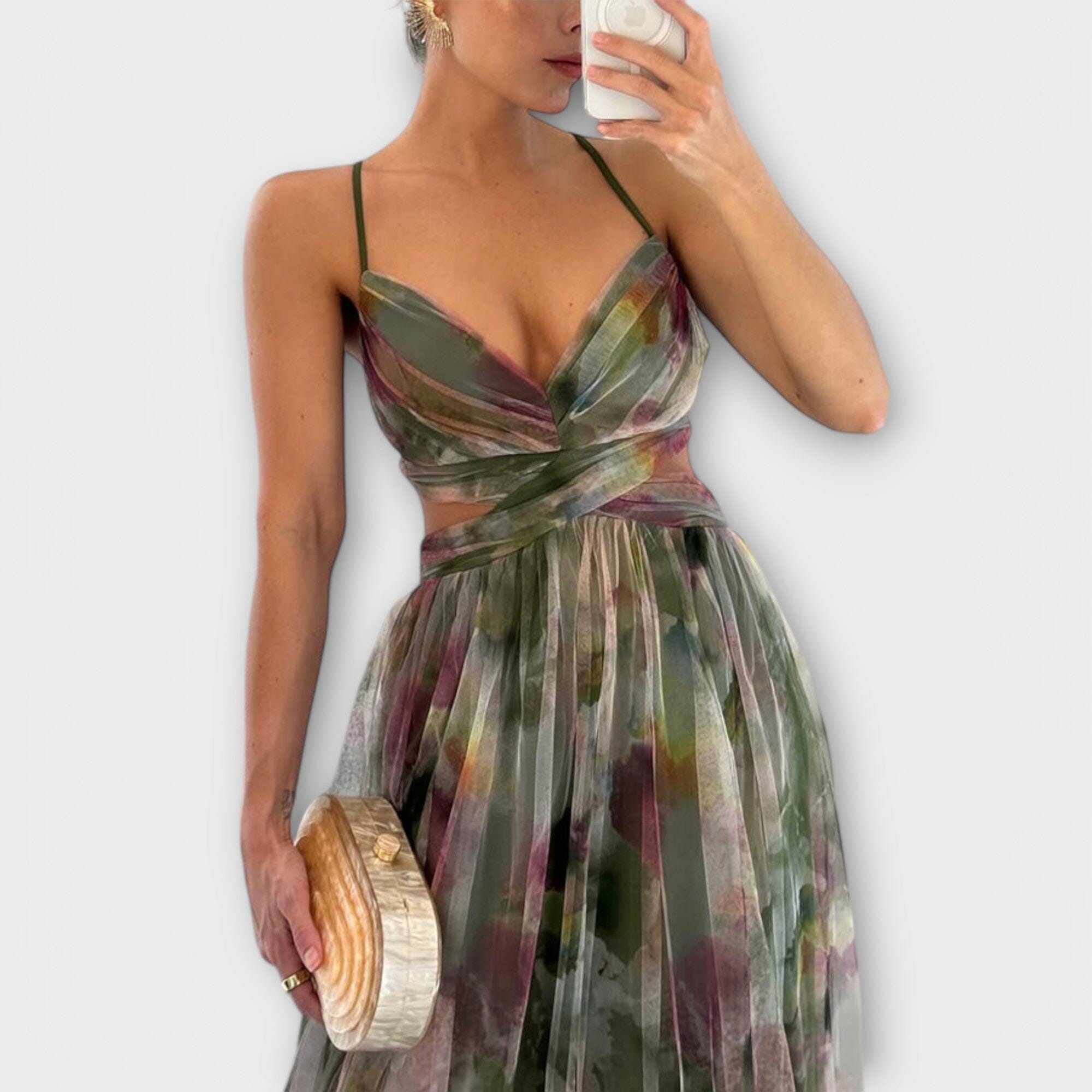 Annai – Vestido largo de malla: elegante y que realza la figura