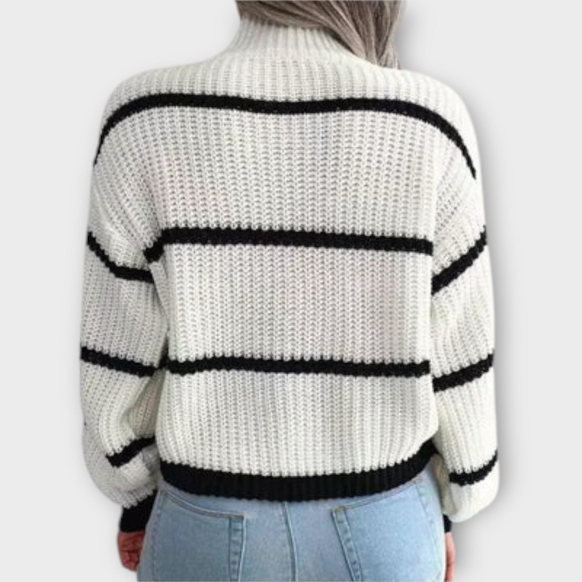 Chavala - Suéter de Cuello Alto a Rayas
