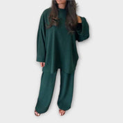 Ingrid – Conjunto Plus Size de Estilo Acanalado