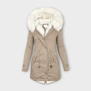 Ivara – Chaqueta de invierno impermeable y forrada con piel
