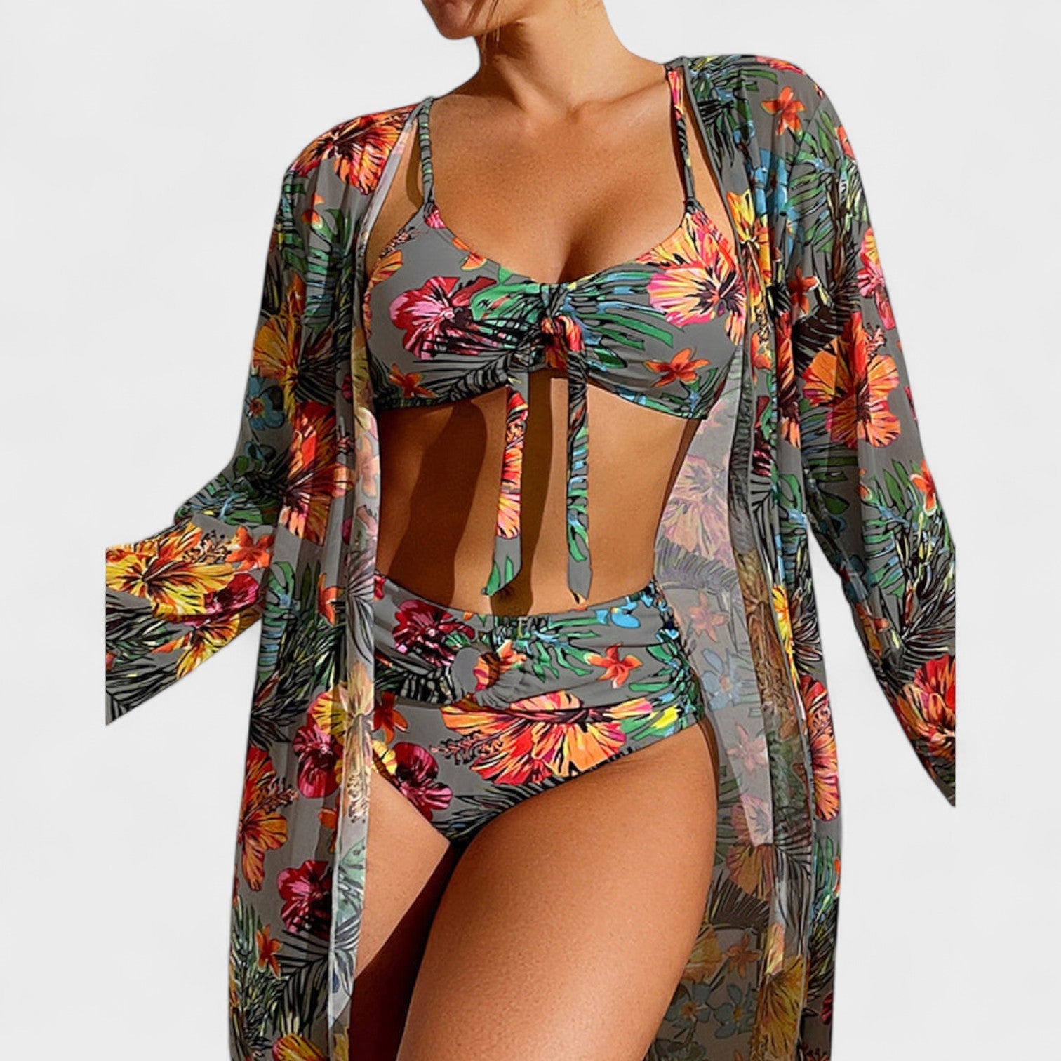 Glenda – Conjunto Floral de Bikini y Top