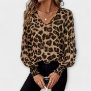 Blusa Estilosa con Estampado de Leopardo