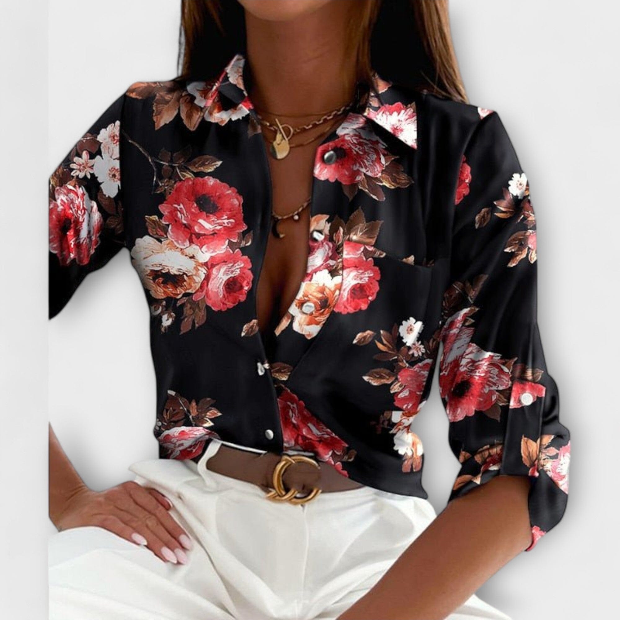 Blusa con Cuello Clásico