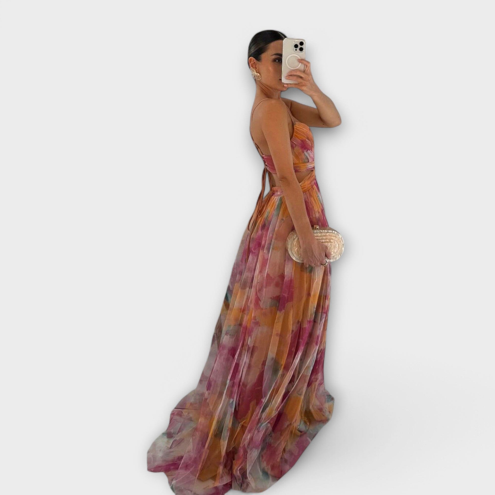 Annai – Vestido largo de malla: elegante y que realza la figura