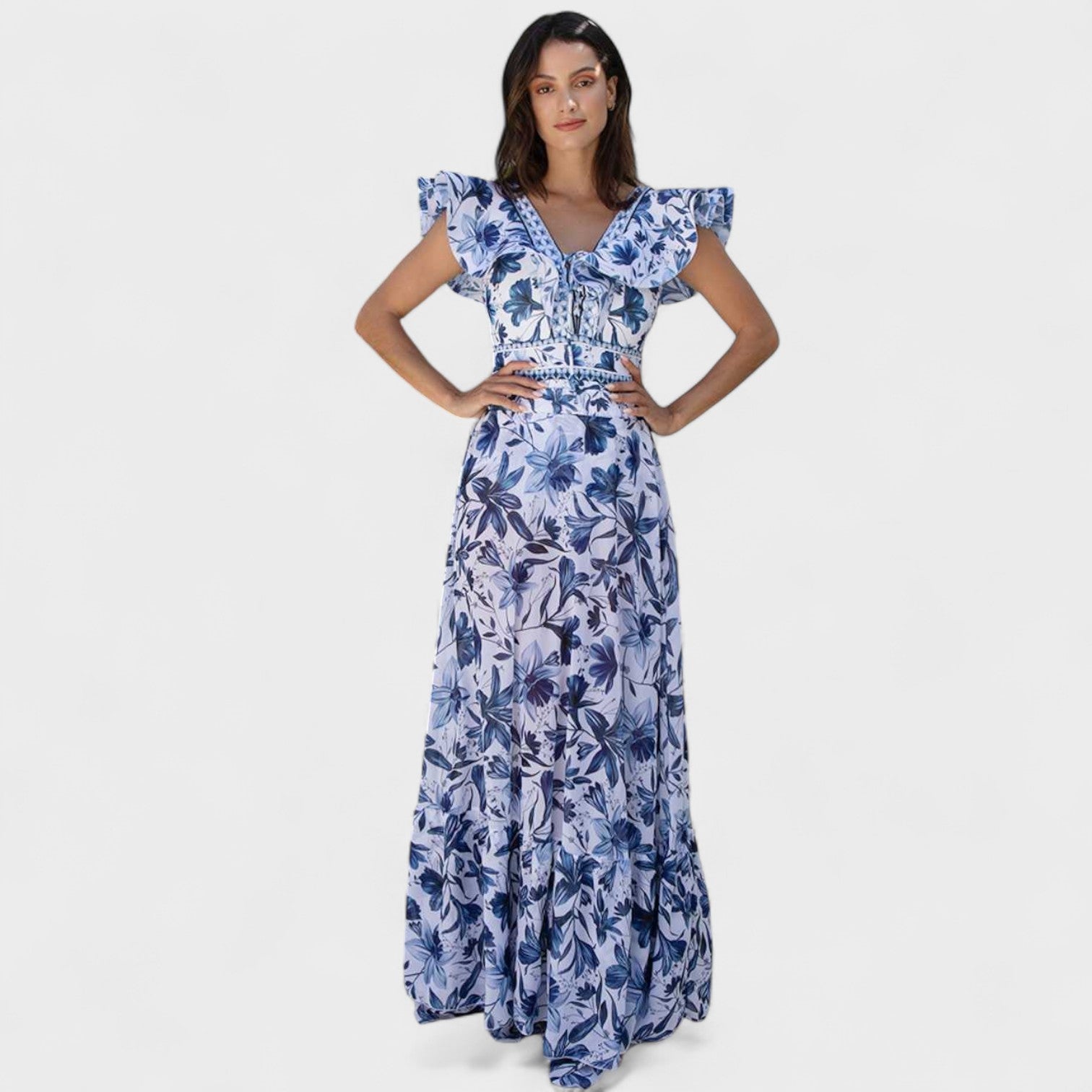 Conjunto Floral Mediterráneo – Bañador con Falda a Juego
