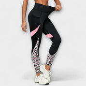 Pantalón de entrenamiento de talle alto con estampado de leopardo