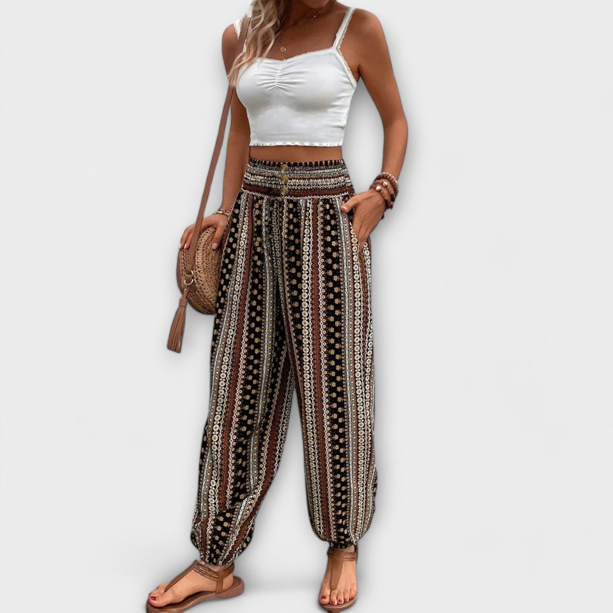 Scarlett – Pantalón con gráfico étnico