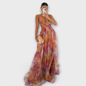 Annai – Vestido largo de malla: elegante y que realza la figura