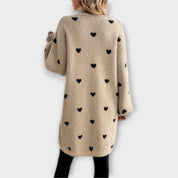 Julia - Cárdigan con Estampado de Corazón