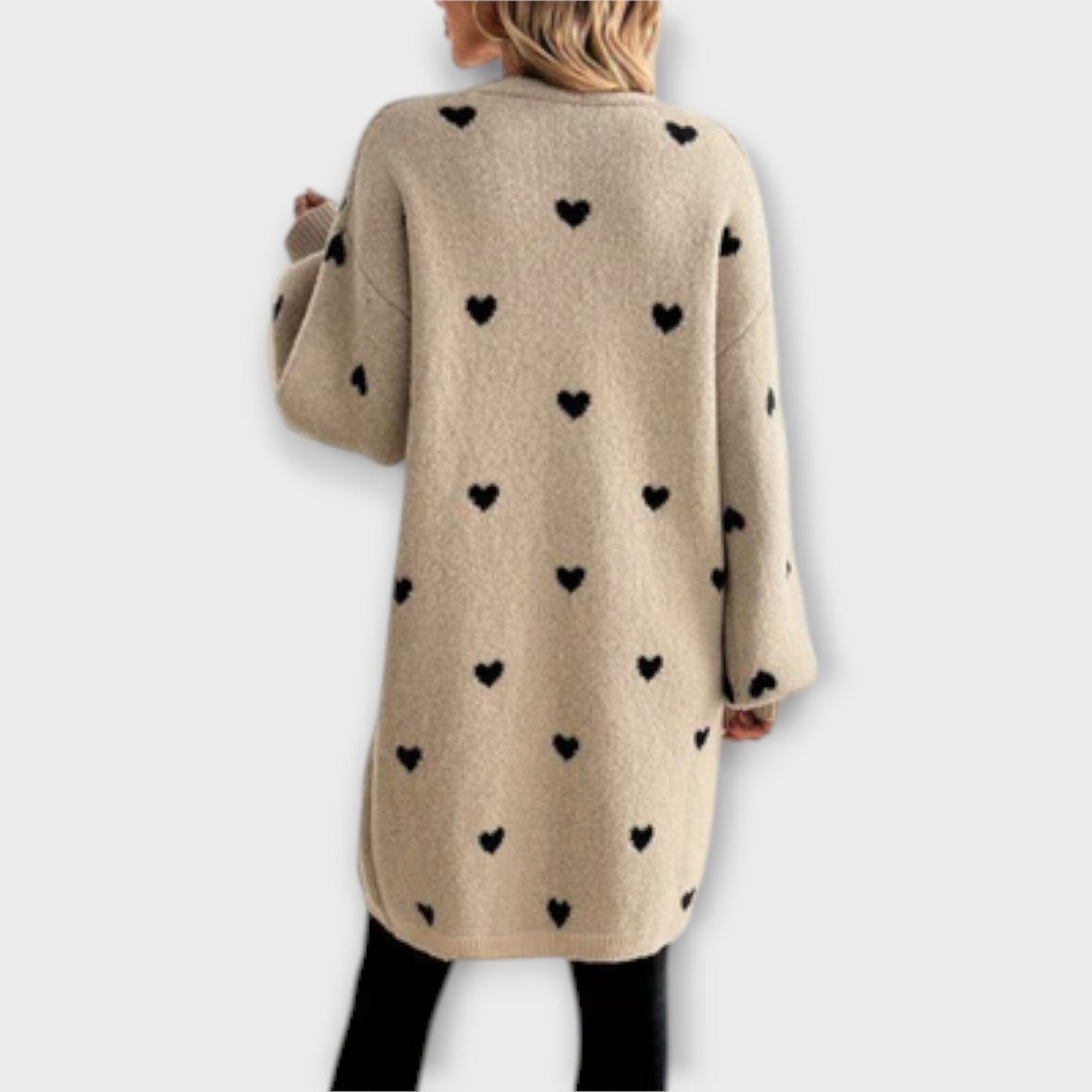 Julia - Cárdigan con Estampado de Corazón