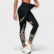 Pantalón de entrenamiento de talle alto con estampado de leopardo